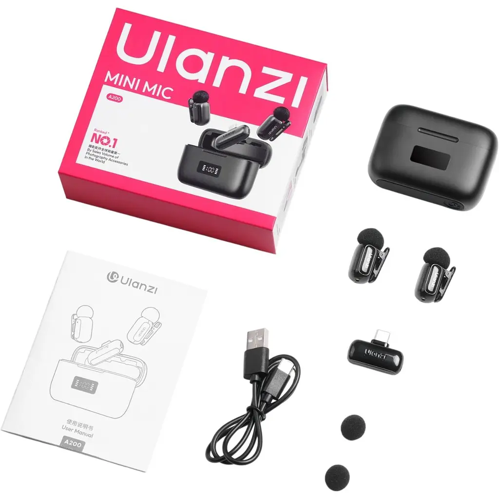 Микрофонная радиосистема Ulanzi A200 USB-C Black [157232] - фото 8