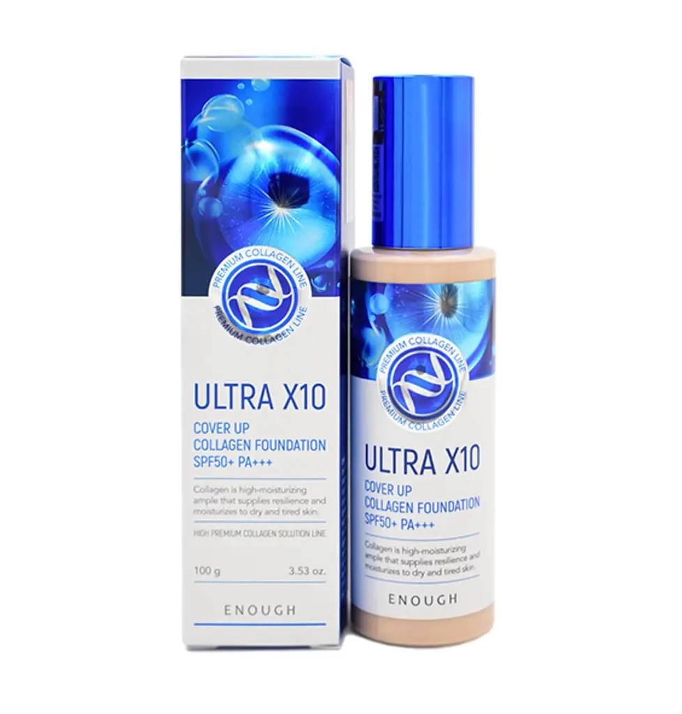 Тональний крем для обличчя Колаген Ultra X10 Cover Up Collagen Foundation SPF50+ PA+++ (23) Enough 100 мл - фото 2