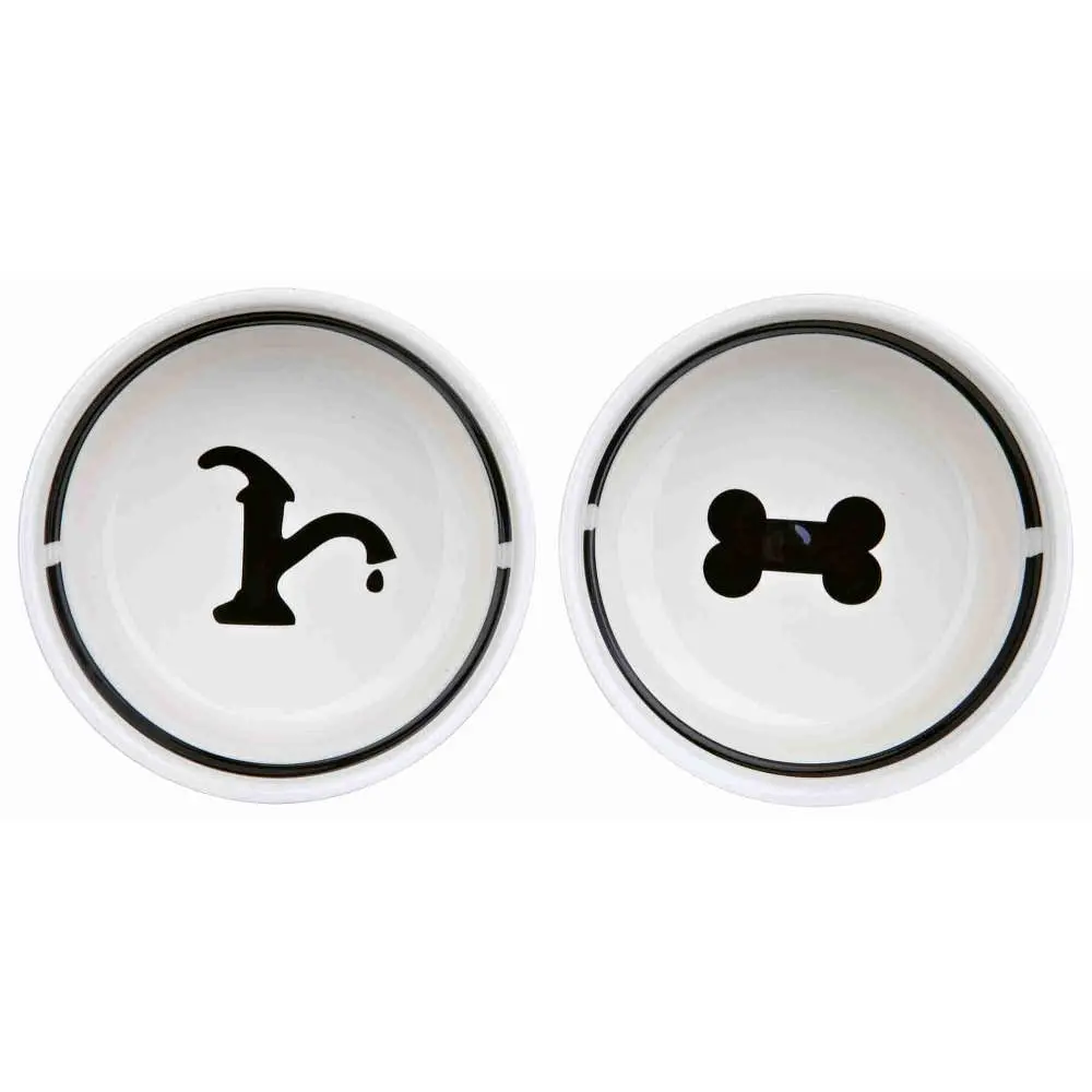 Миски керамические на подставке Trixie Eat on Feet 2 x 1,6 л / 20 см (белые) - фото 2