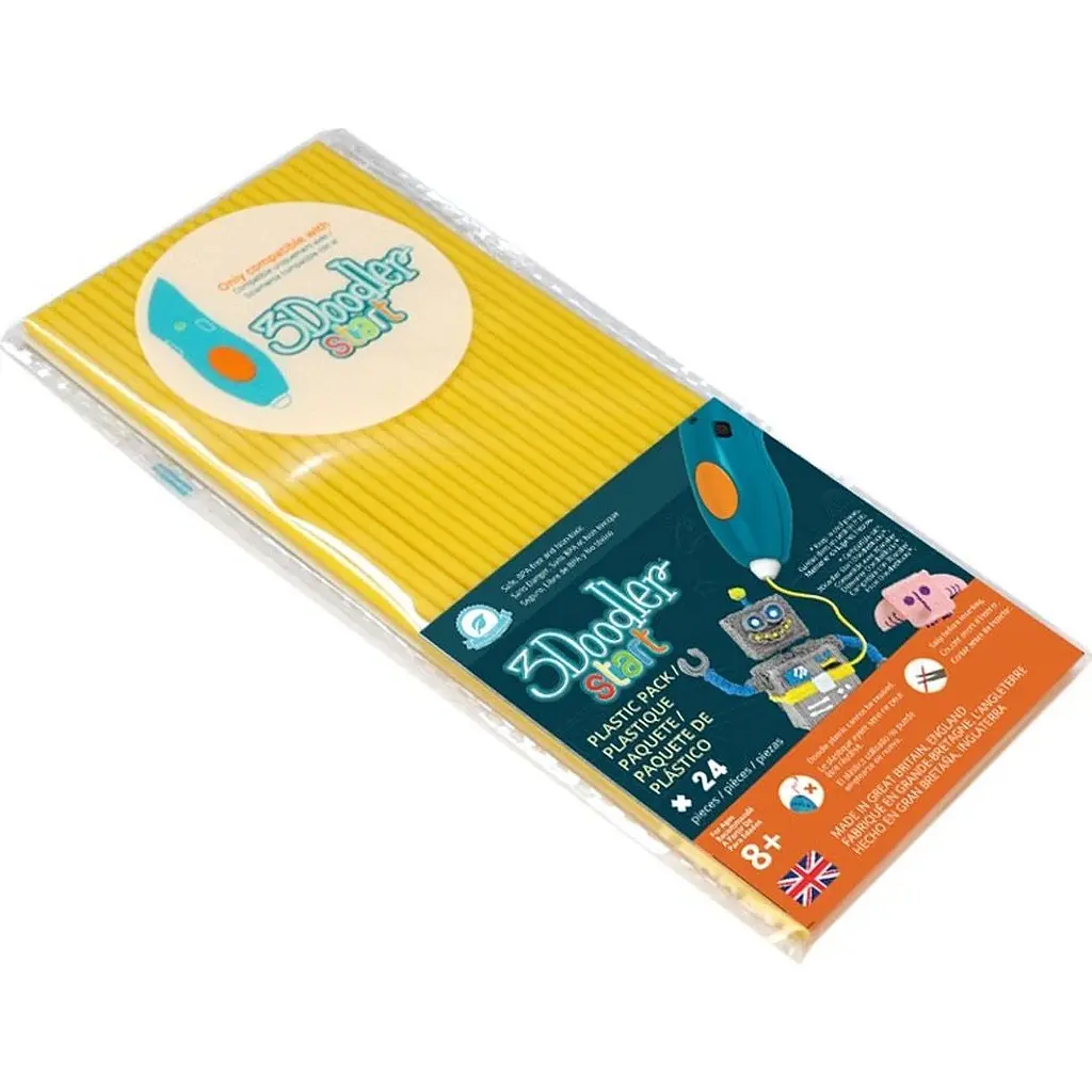 Набір стрижнів для 3D ручки 3Doodler Start 24 шт Жовтий (3DS-ECO04-YELLOW-24) [113410] - фото 2