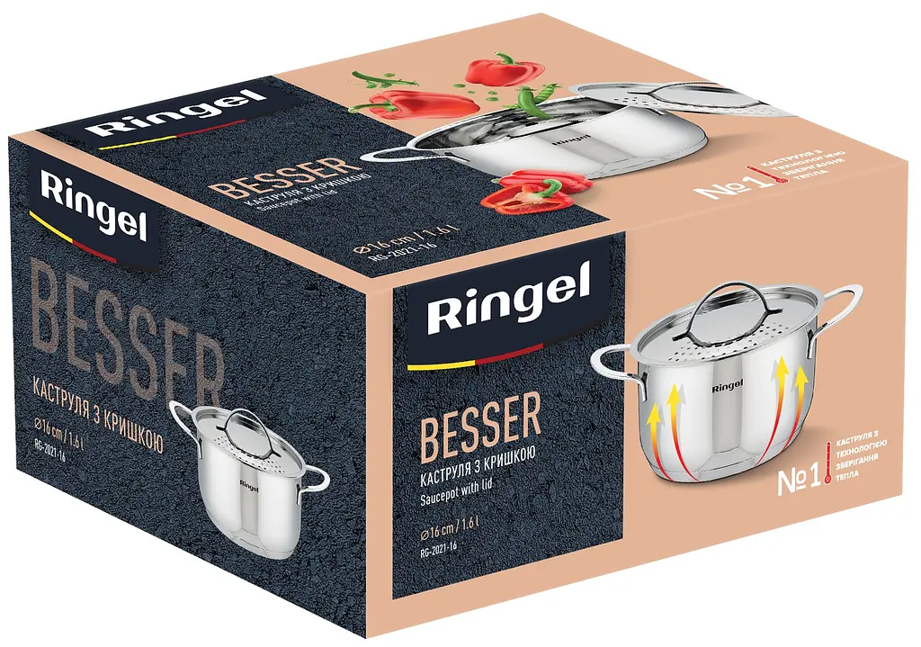 Каструля Ringel Besser 1.6 л 16 см kuh0016450 - фото 7