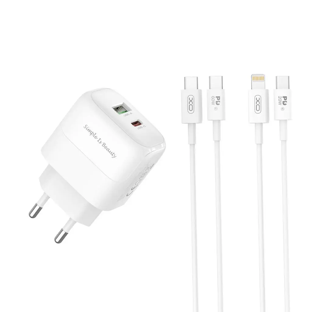 Зарядний пристрій XO 1xUSB QC 3.0 + 1xUSB-C PD 20 Вт (XO-QC37) - фото 3