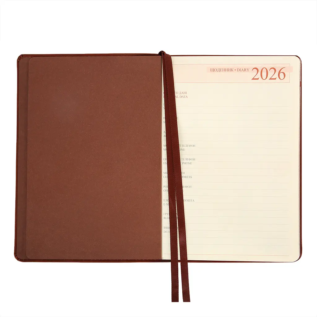 Дневник-деловая записная книжка А5 Leo Planner датированный 2026 Case коричневый 368 страниц (252659) - фото 3