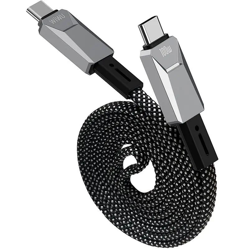Дата кабель WIWU C078 Type-C to Type-C 100W 1 м Silver - фото 2