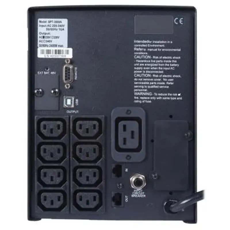 Пристрій безперебійного живлення Powercom SPT-3000-II LCD Powercom (SPT.3000.II.LCD) - фото 3