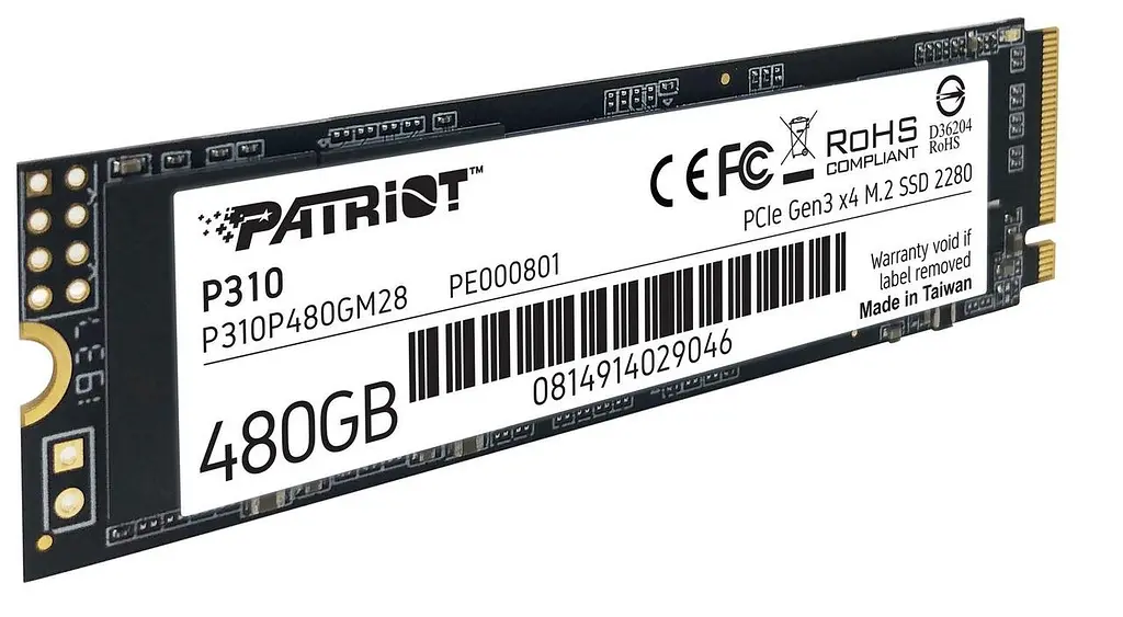 Накопитель внутренний скоростной М2 SSD 480G NVMe PCIe Gen3x4 M.2 2280 PATRIOT P310 - фото 5