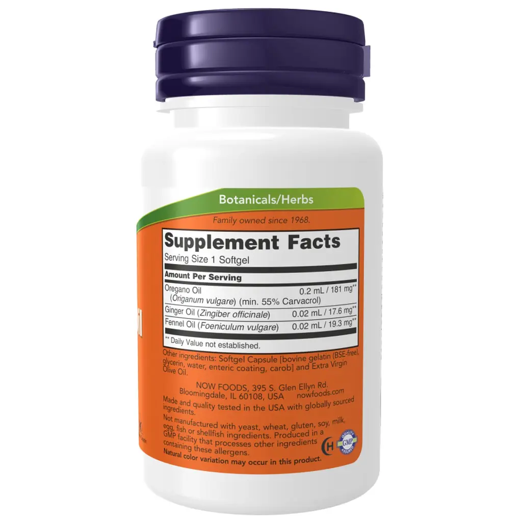 Жирные кислоты Now Foods Oregano Oil Enteric 90 капсул - фото 2