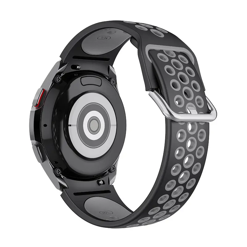 Браслет Galaxy Uniq для Samsung Galaxy Watch 4 - чорно-сірий ширина кріплення 20мм силікон Watchbands (W40-6WB44048461) - фото 2