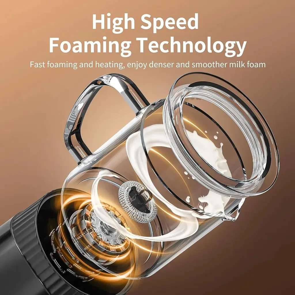 Електричний спінювач молока Omisoon 4-в-1, 400 мл, автоматичне вимкнення, безшумна робота - фото 6