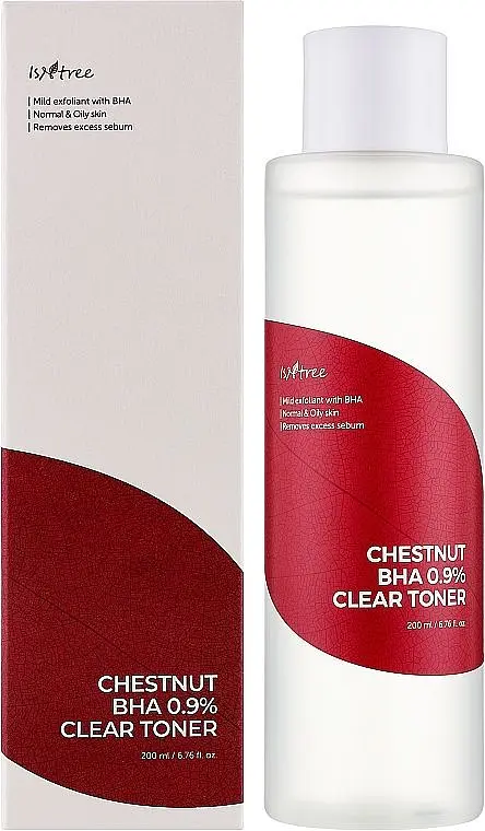 Тонер очищувальний з BHA кислотою і екстрактом каштану 200 мл Isntree Chestnut BHA 0,9% Clear Toner - фото 2
