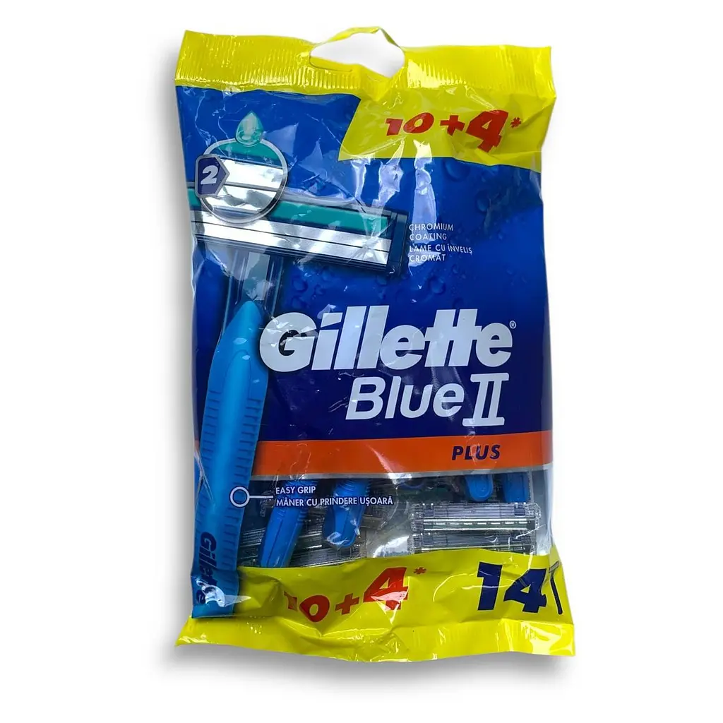Gillette Blue II Plus одноразові бритви чоловічі 14 штук з алое, подвійне лезо, зручна ручка - фото 7