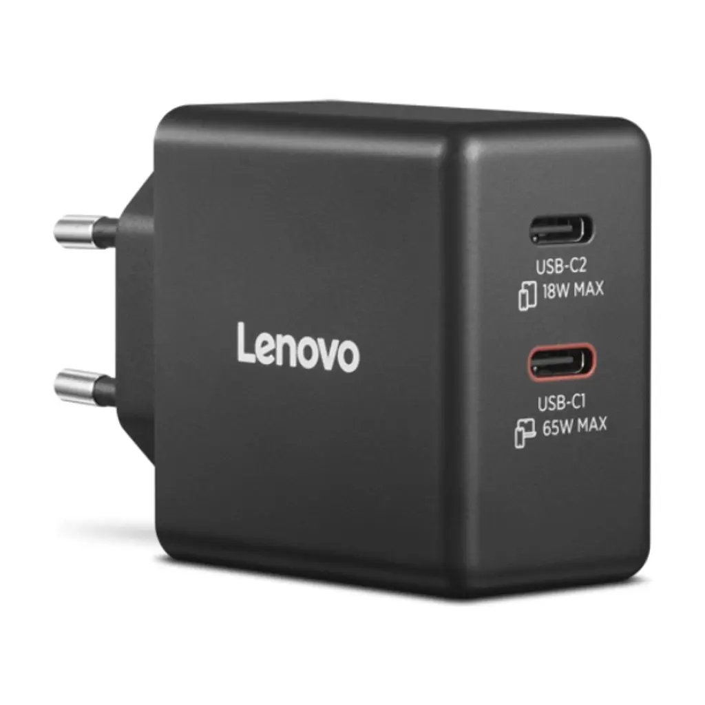 Блок питания для ноутбука Lenovo Dual USB-C 65W GaN Charger (40AW065BEU) - фото 4