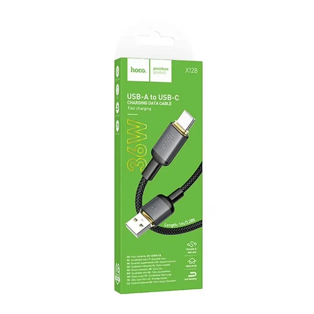 Кабель Hoco X128 Benefit charging data cable Type-C Black - фото 2