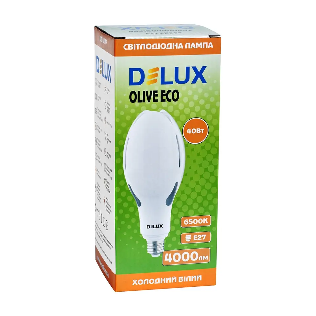 Лампочка Delux OLIVE ECO 40Вт E27 6500K 230В (90023325) - фото 2