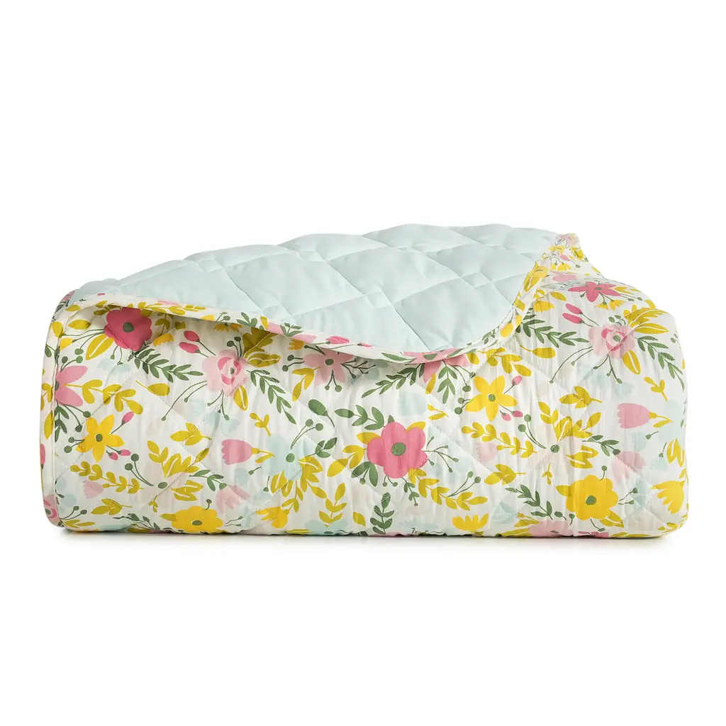 Двостороннє покривало Ideia Стиль Cube квіти та м'ята 210 х 140 см (8-32403) - фото 9