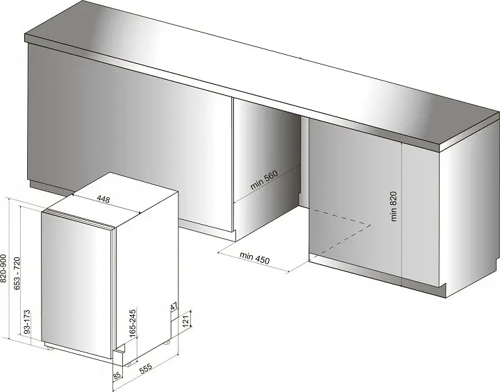 Посудомоечная машина Hotpoint Ariston HSIO 3O35 WFE (6807602) - фото 3