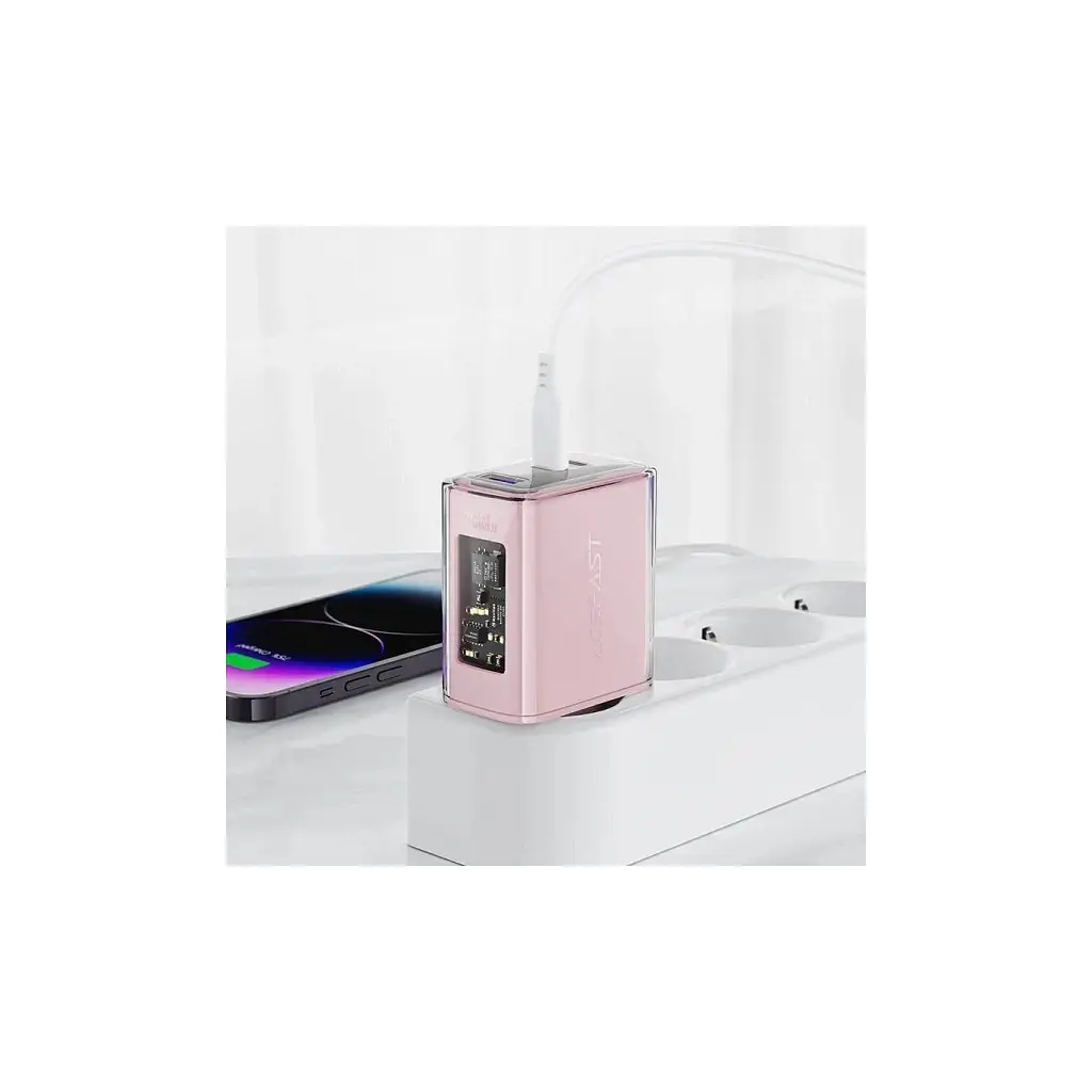 Зарядний пристрій Acefast 3xUSB 65W (2xUSB-C+USB-A) Gan A45 Fast Charger Cherry blossom (6974316282082) - фото 7