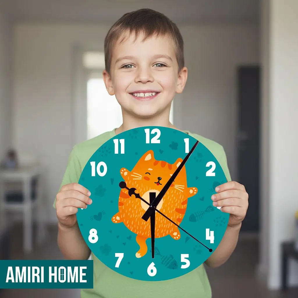 Настенные часы AMIRI HOME "Котик" 28 см. бесшумные без стекла (VG1002) - фото 6