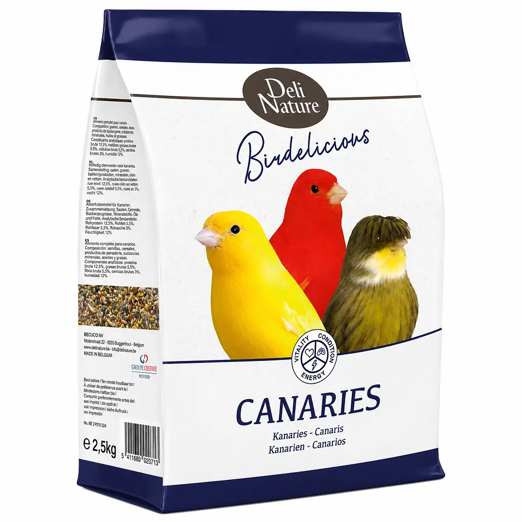 Полнорационный корм для канареек Deli Nature Birdelicious Canaries с экструдированными гранулами для дополнительных витаминов 0.8 кг 28501