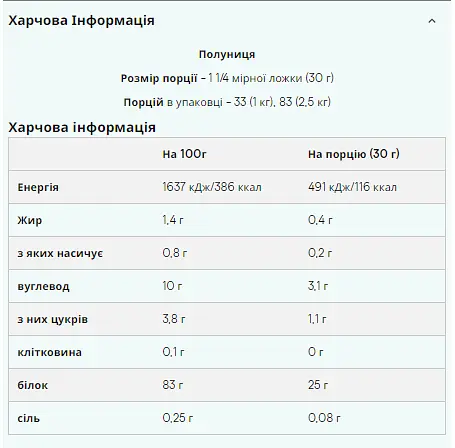Казеїн Повільного Засвоєння Slow-Release Casein - 2500г Полуниця - фото 2