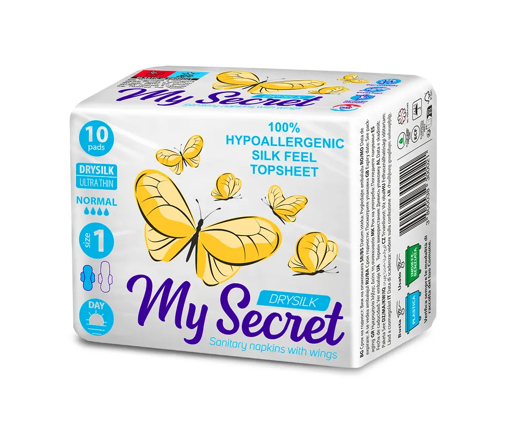 Гігієнічні прокладки з крильцями Ziaja My Secret Drysilk Normal Ultra Thin 10 шт. - фото 2