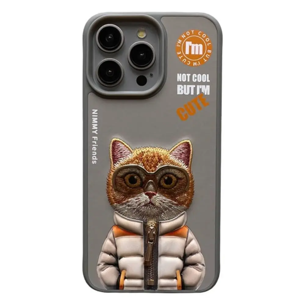 Чохол Nimmy 3D Matal Buttons Apple iPhone 15 Pro Cat Grey