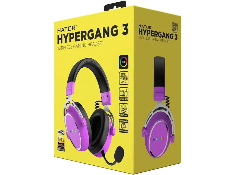 Навушники з мікрофоном Hator Hypergang 3 Wireless Cyber Violet (ESH52) - фото 6