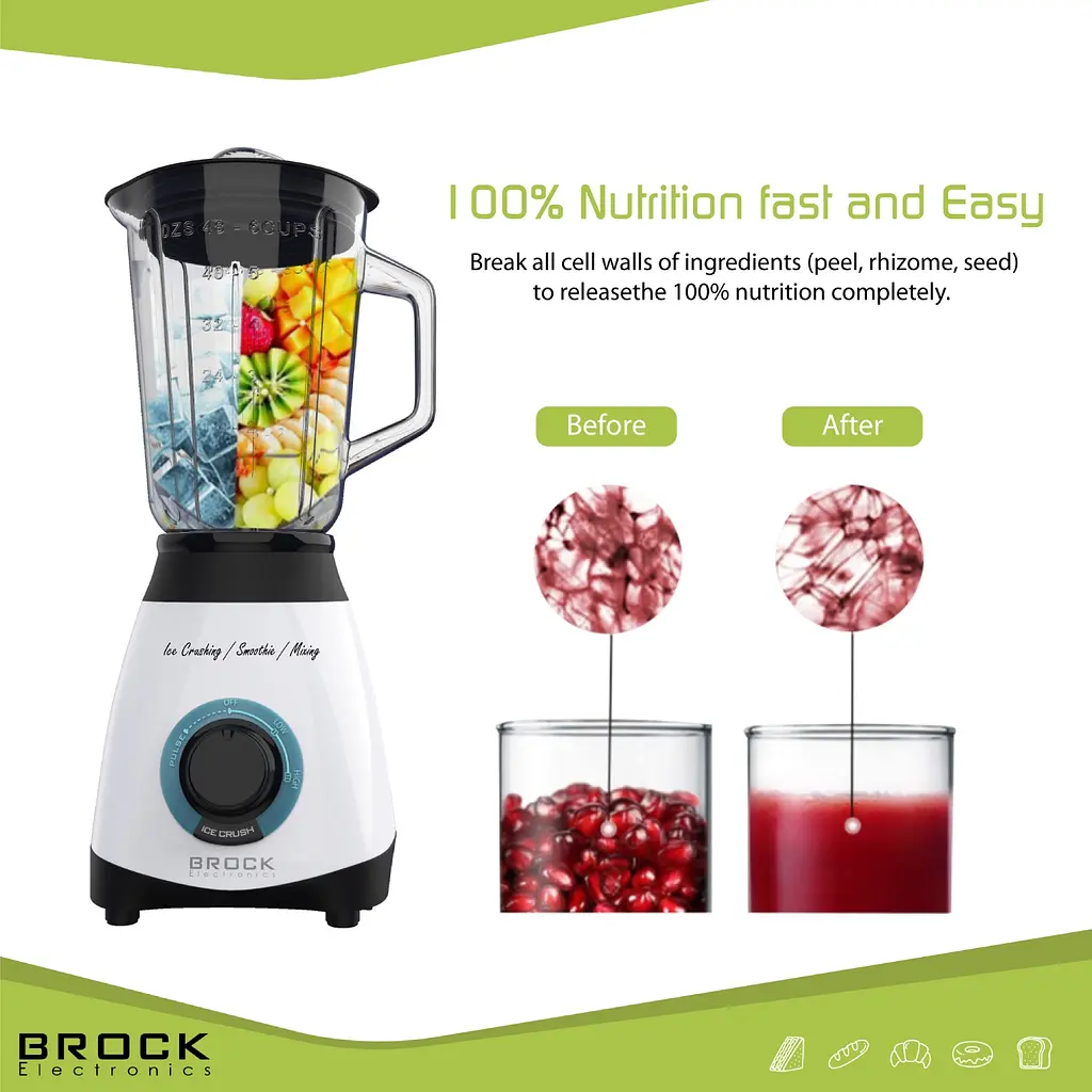 Блендер BROCK BL 1501 WH стационарный 500Вт - фото 5