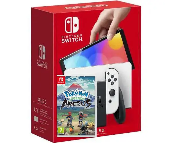 Игровая консоль Nintendo Switch OLED model White + Игра Pokemon Arceus - фото 6