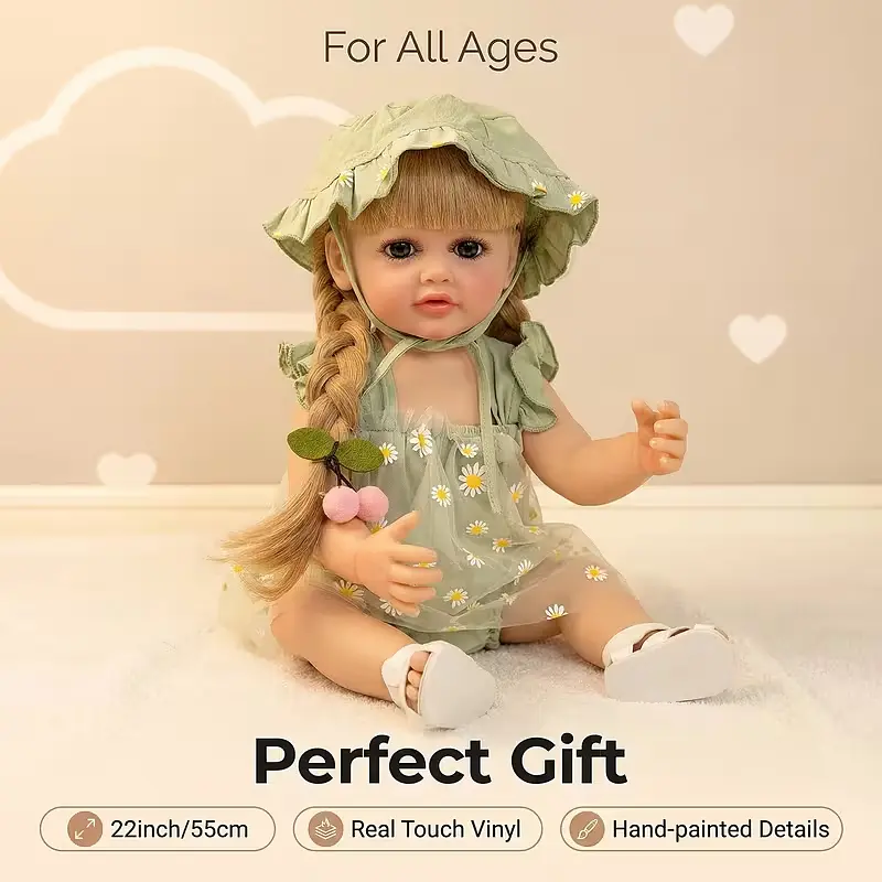 Реалістична Кукла Реборн 55 см повністю вінілова Doll Reborn Baby Born К0100320 - фото 5