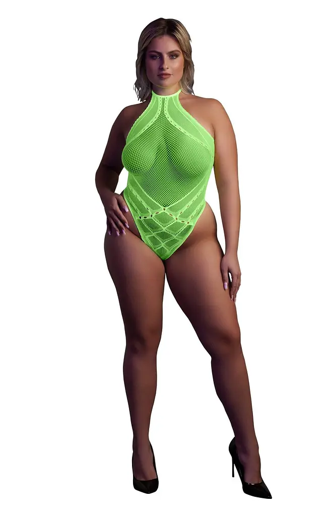Боді Ouch! With Halter Neck, XL/XXXXL (зелений)