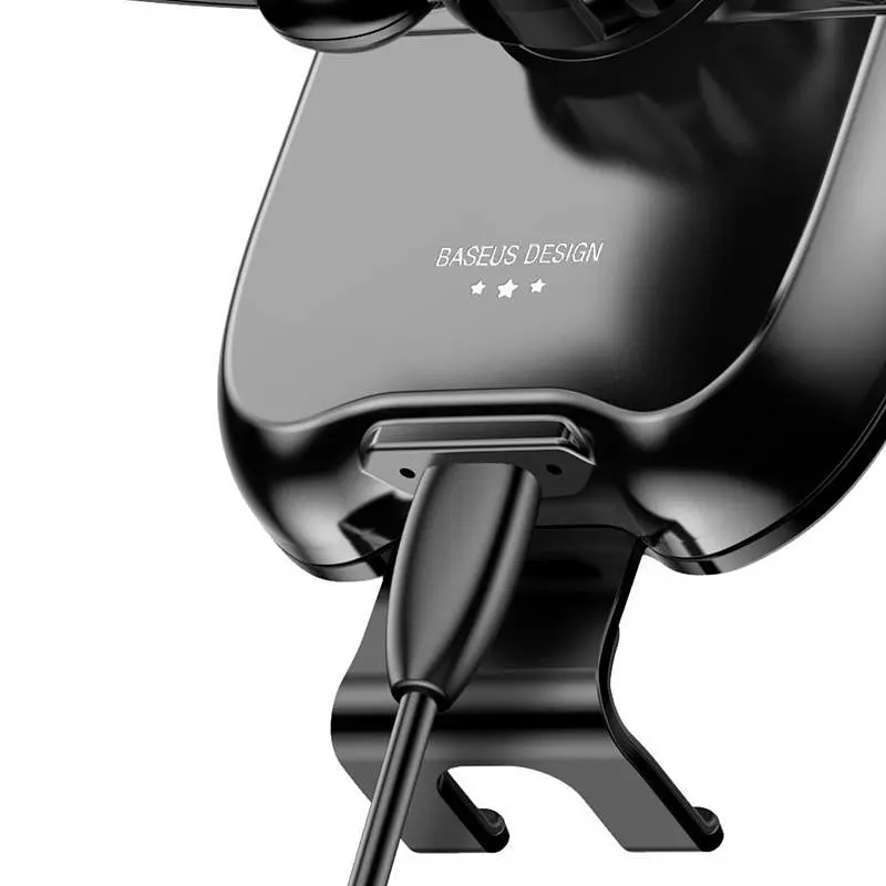 Автомобільний утримувач холдер із БЗУ Baseus Wireless Charger Smart Vehicle Bracket Holder WXZN-01 Black - фото 7