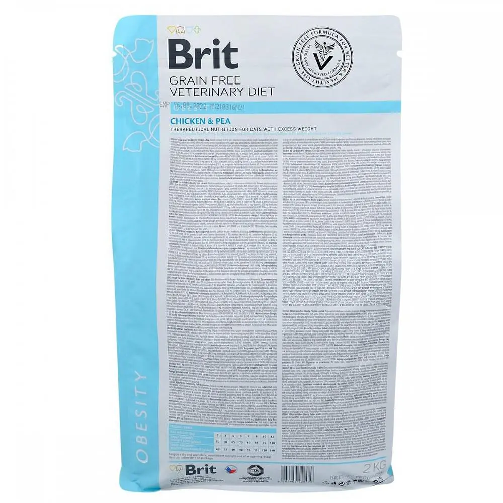 Сухой корм Brit GF Veterinary Diets Cat Obesity 2 кг сухой лечебный корм для кошек - фото 5