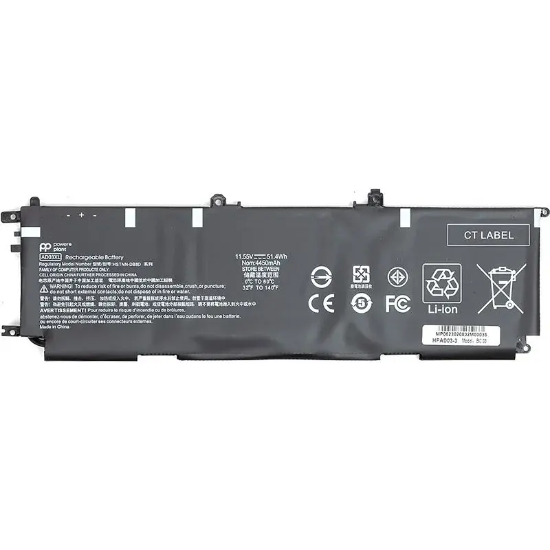 Акумулятор PowerPlant для ноутбуків HP Envy 13-AD141NG (AD03XL) 11.55V 4450mAh (NB461677) - фото 2
