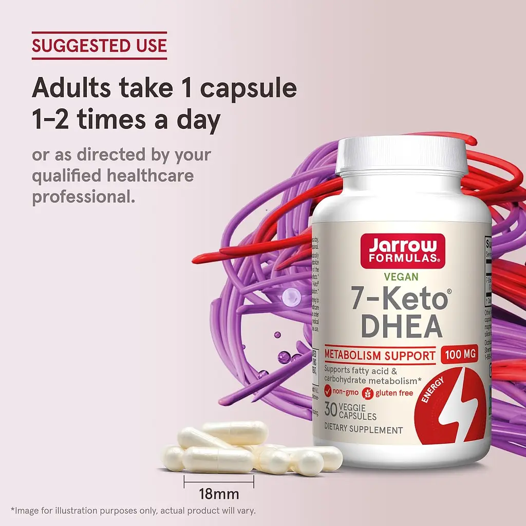 Дегидроэпиандростерон Jarrow Formulas 7-Keto DHEA 100 мг 30 капсул - фото 7