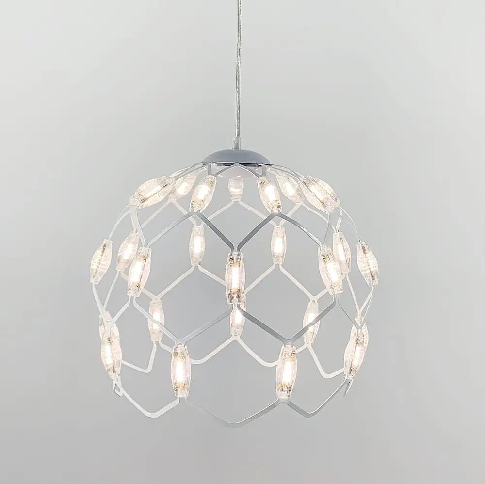 Світильник, що має форму напівкуполу у білому корпусі | Арт. D 1288 WT | Line F - фото 4