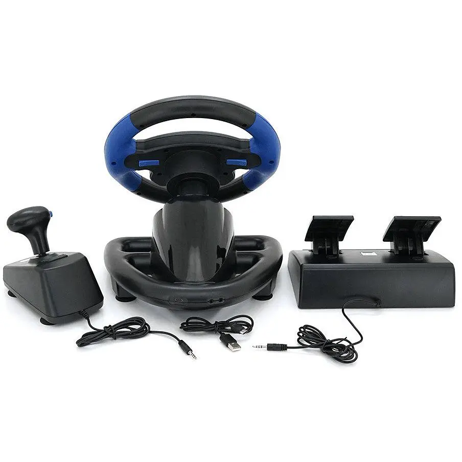 Руль гоночный игровой вибрационный с педалями Voltronic R4/1FA для PC/PS2/PS3/Android - фото 2