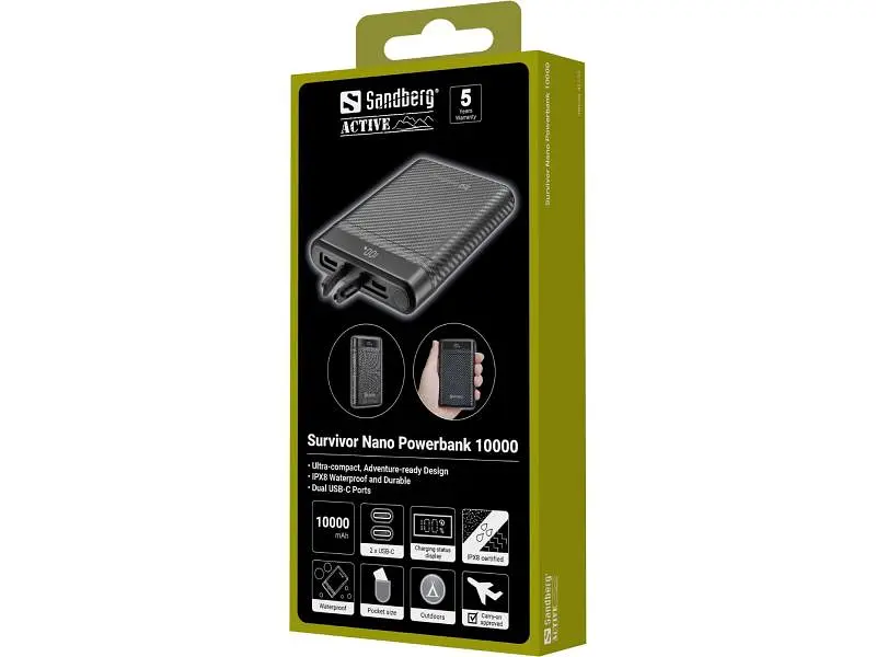Зовнішній акумулятор (Power Bank) Sandberg Survivor Nano 10000mAh (421-32) - фото 4