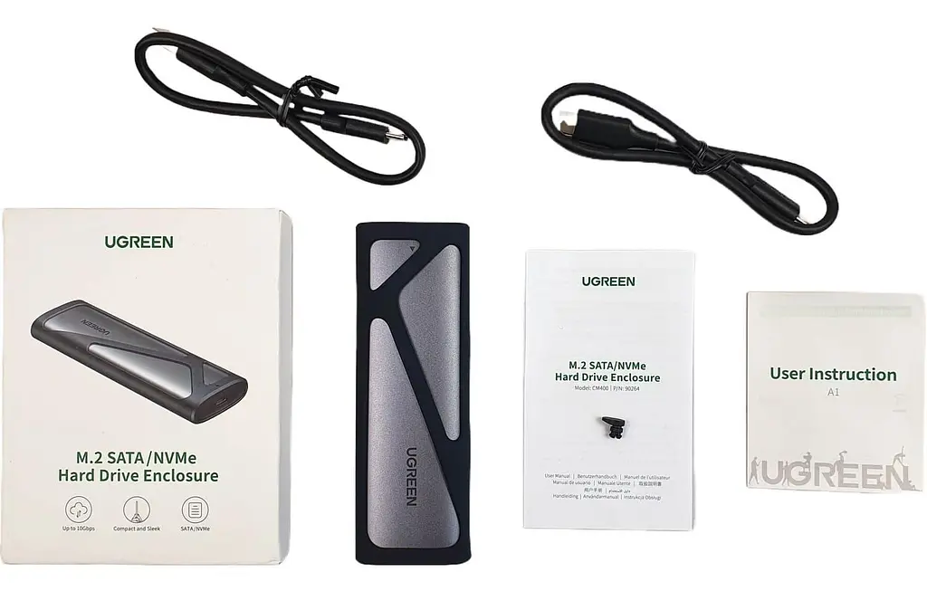 Зовнішня кишеня Ugreen для SSD M.2 (NVMe) M-Key 3.2 Gen2 CM400 Gray (90264) - фото 5