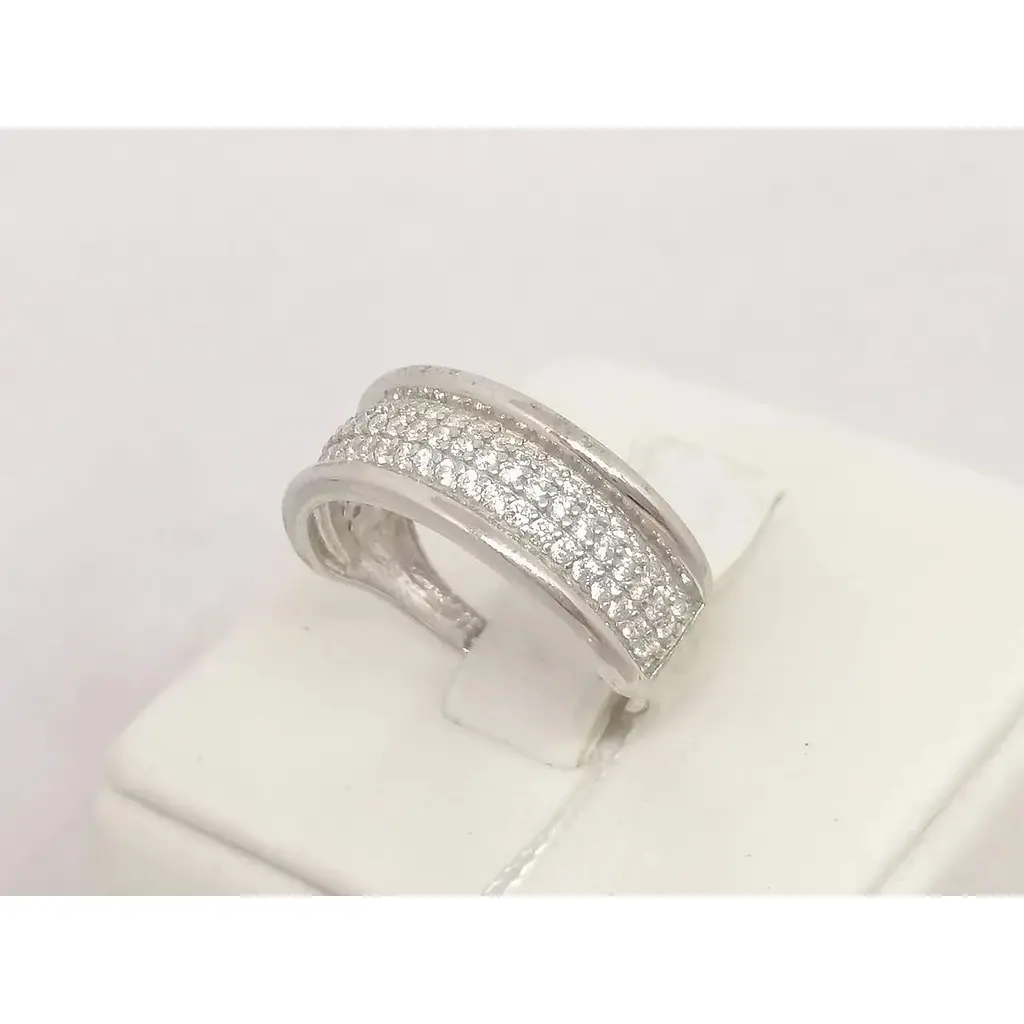 Срібне кільце Імперія золота з фіанітами. КВ472(2)С 17 - фото 3