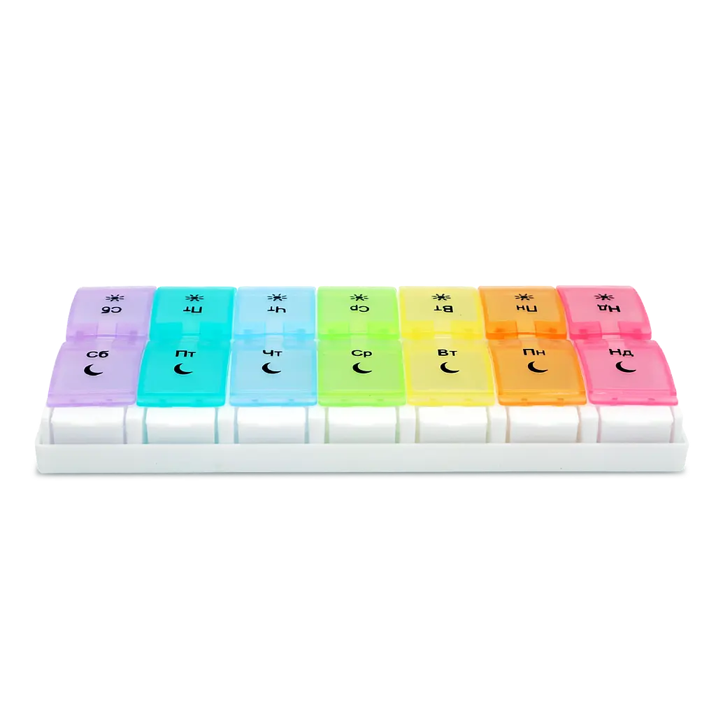 Органайзер для таблеток МВМ My Home PC-12, 7 днів 22.5х11.5х2.8 см різнобарвний (PC-12 COLOR) - фото 2