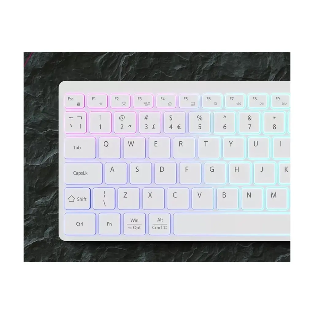 Клавіатура Canyon HKB-W11 Slim Dual Mode Wireless/Bluetooth RGB UA White (CNS-HBTK11W) - фото 6
