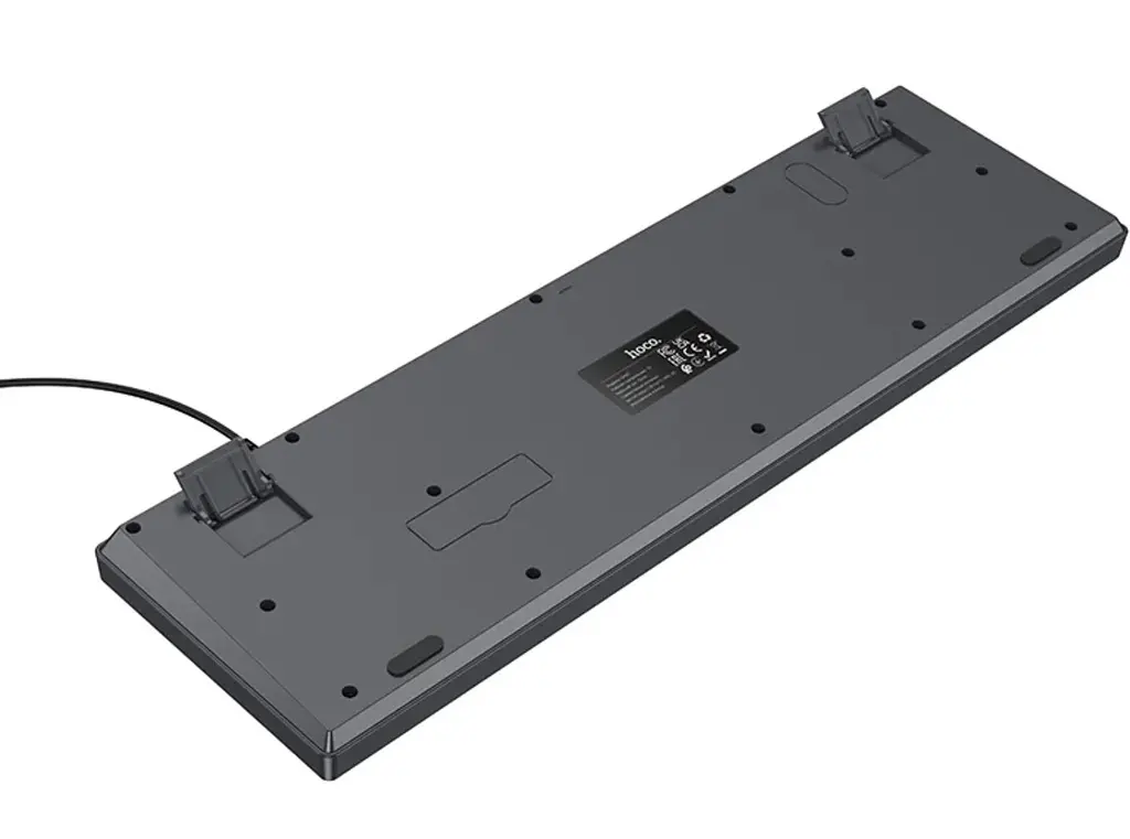 Клавіатура HOCO GM61 дротова мембранна Phantom (3-Color 104 клавіші), USB, (Ukrainian version), сіро-біла з помаранчевим - фото 5