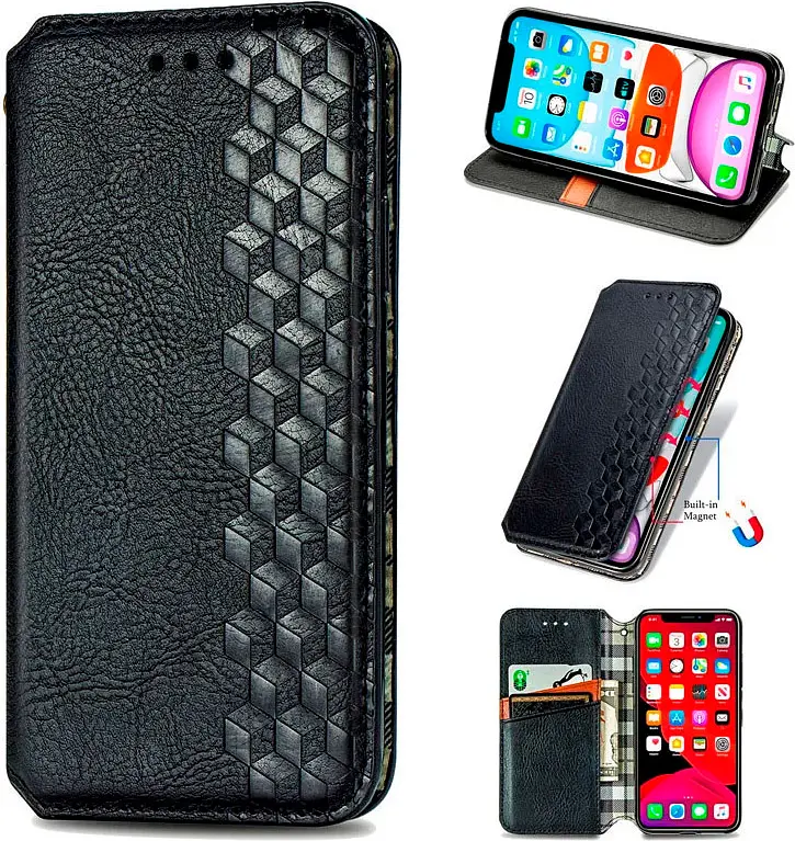 Чехол-книжка GETMAN Cubic Cover Case для Xiaomi 13 Lite Black [85850] - фото 3