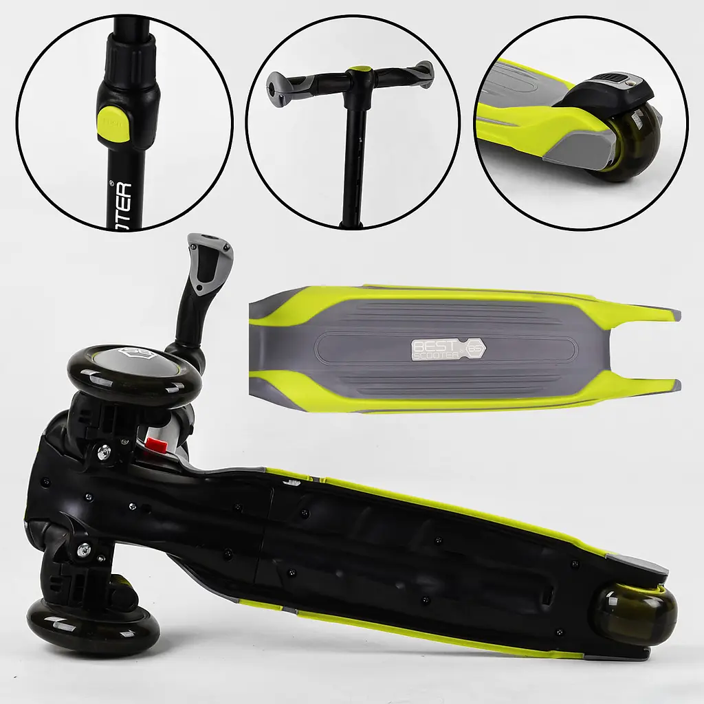 Самокат Best Scooter 80х60х28 см Зелено-сірий 000231418 - фото 4