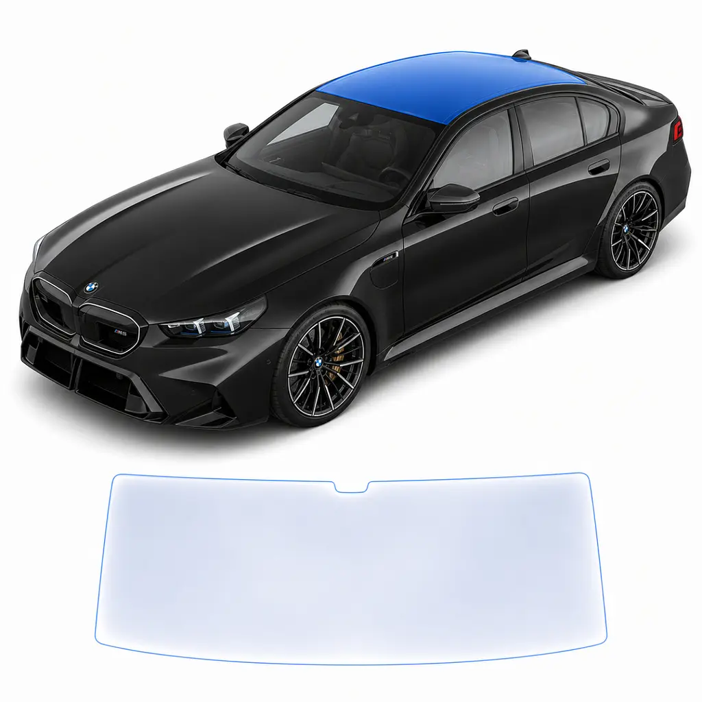 Антигравійна захисна бронеплівка за лекалами для BMW M5 G90 2024- зона даху