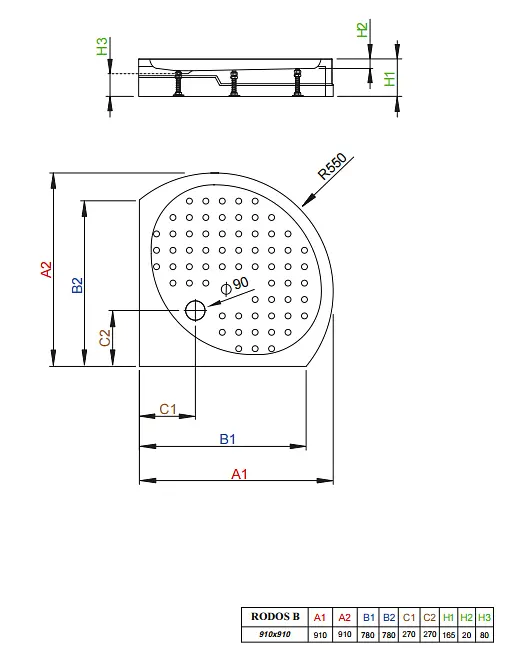 Душовий піддон Radaway Rodos B 90x90 Compact 4D99155-03 - фото 3