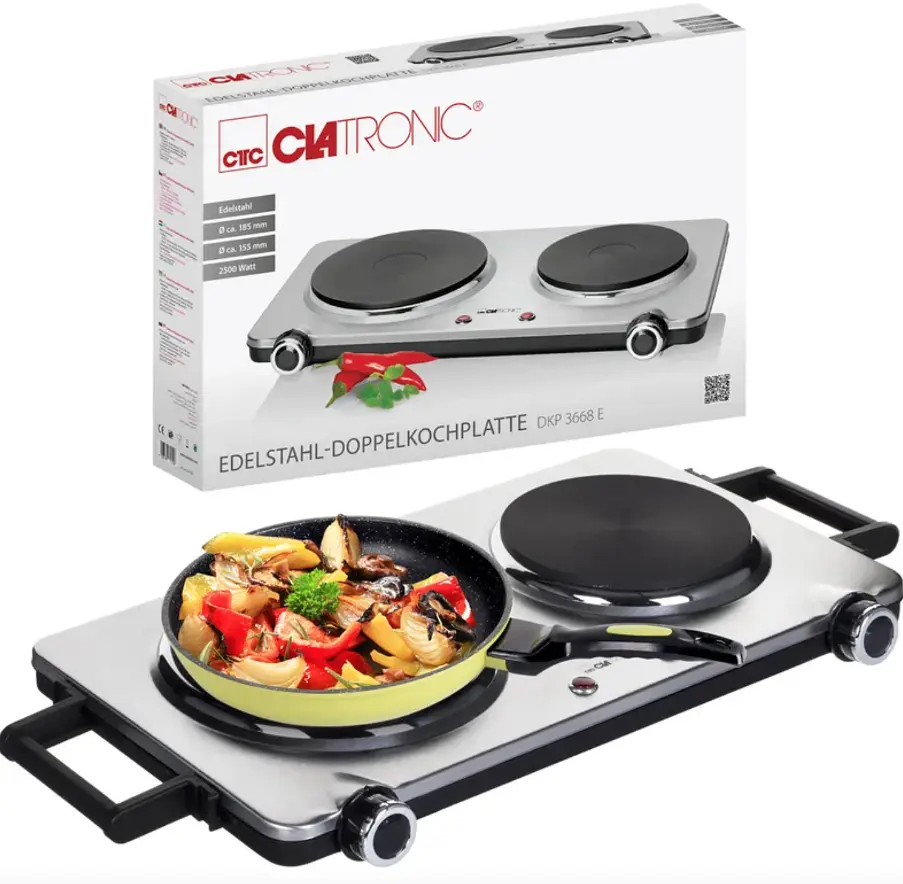 Настільна електрична плита 2500Вт на 2 конфорки Clatronic DKP 3668 - фото 5