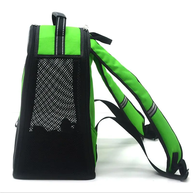 Рюкзак для переноски кошек и собак Zoo-hunt Лоренс салатовый №0 16х26х30 см - фото 8