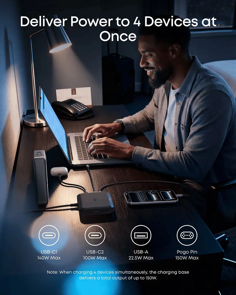 Мережевий зарядний пристрій Anker Charging Base for Anker Prime 150W Black (A1903G11) - фото 4
